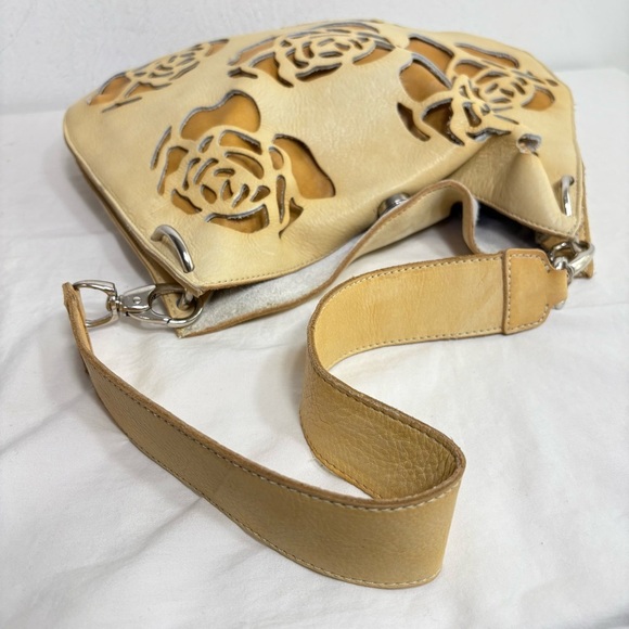 VTG Handmade One of a Kind Artisan Tooled Leather Floral Rose Shoulder Bag Purse - Picture 7 of 16